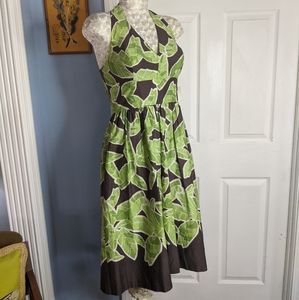 BNWT Liz Claiborne Banana Leaf Print Halter dress